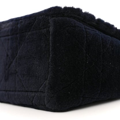 Christian Dior Rabbit Fur Alligator Crystal Cannage Medium Caro Bag Navy 10 of 12