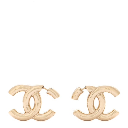 Chanel Metal Large CC Earrings Light Gold 1 of 5