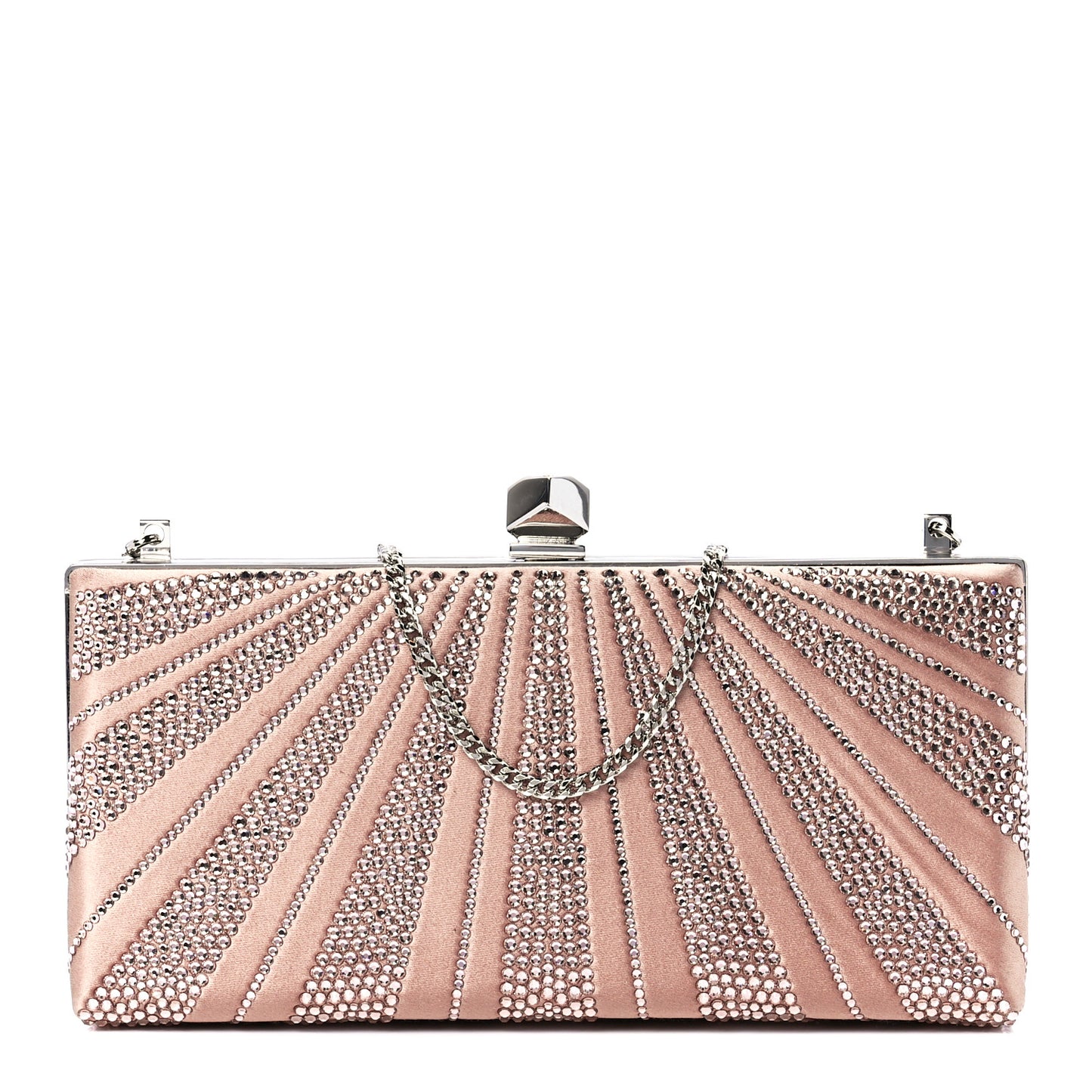 Crystal Satin Celeste Clutch Pink