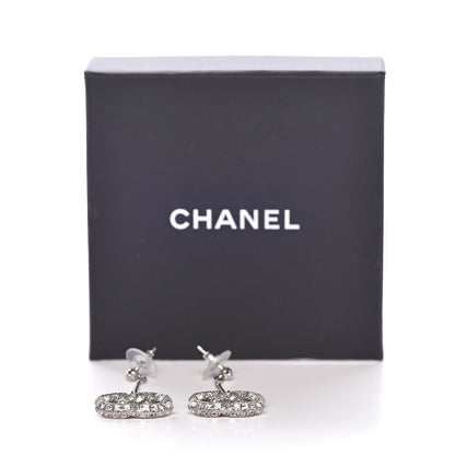 Chanel Baguette Crystal CC Drop Earrings Silver 4 of 4