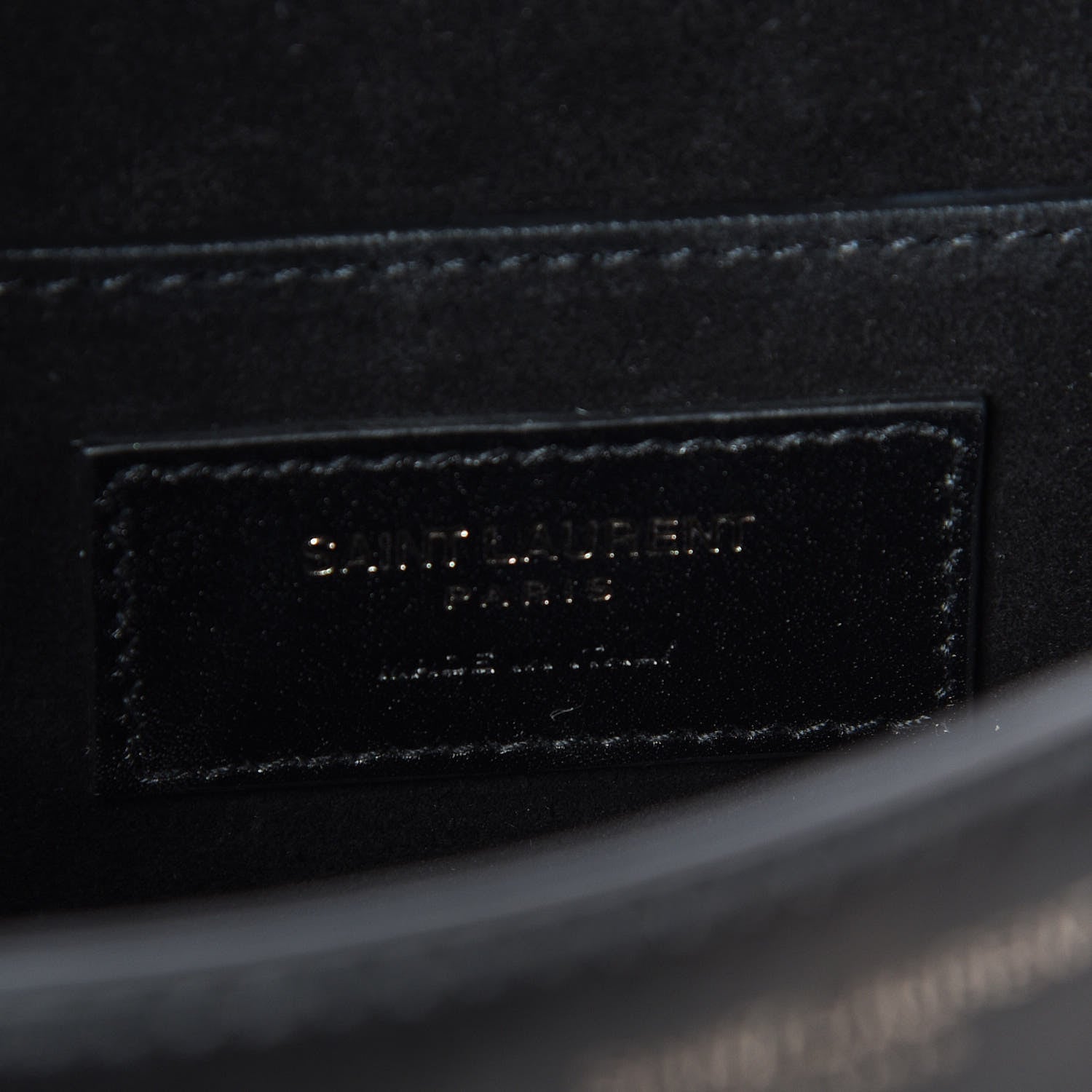 Saint Laurent Smooth Calfskin Suede Betty Stud Stripe Flap Messenger Black 8 of 9