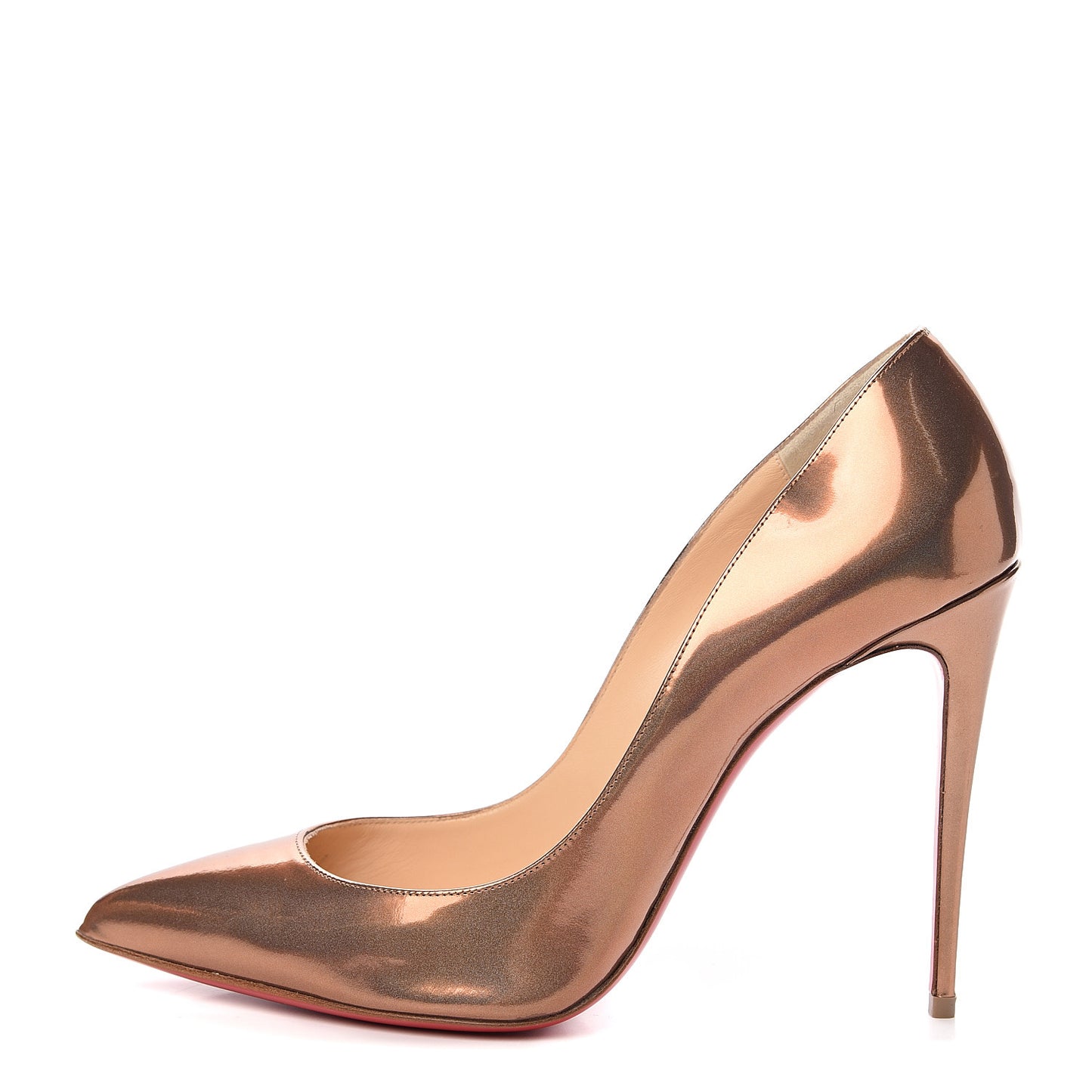 Metallic Patent Pigalle Follies 100 Pumps 41.5 Cappuccino