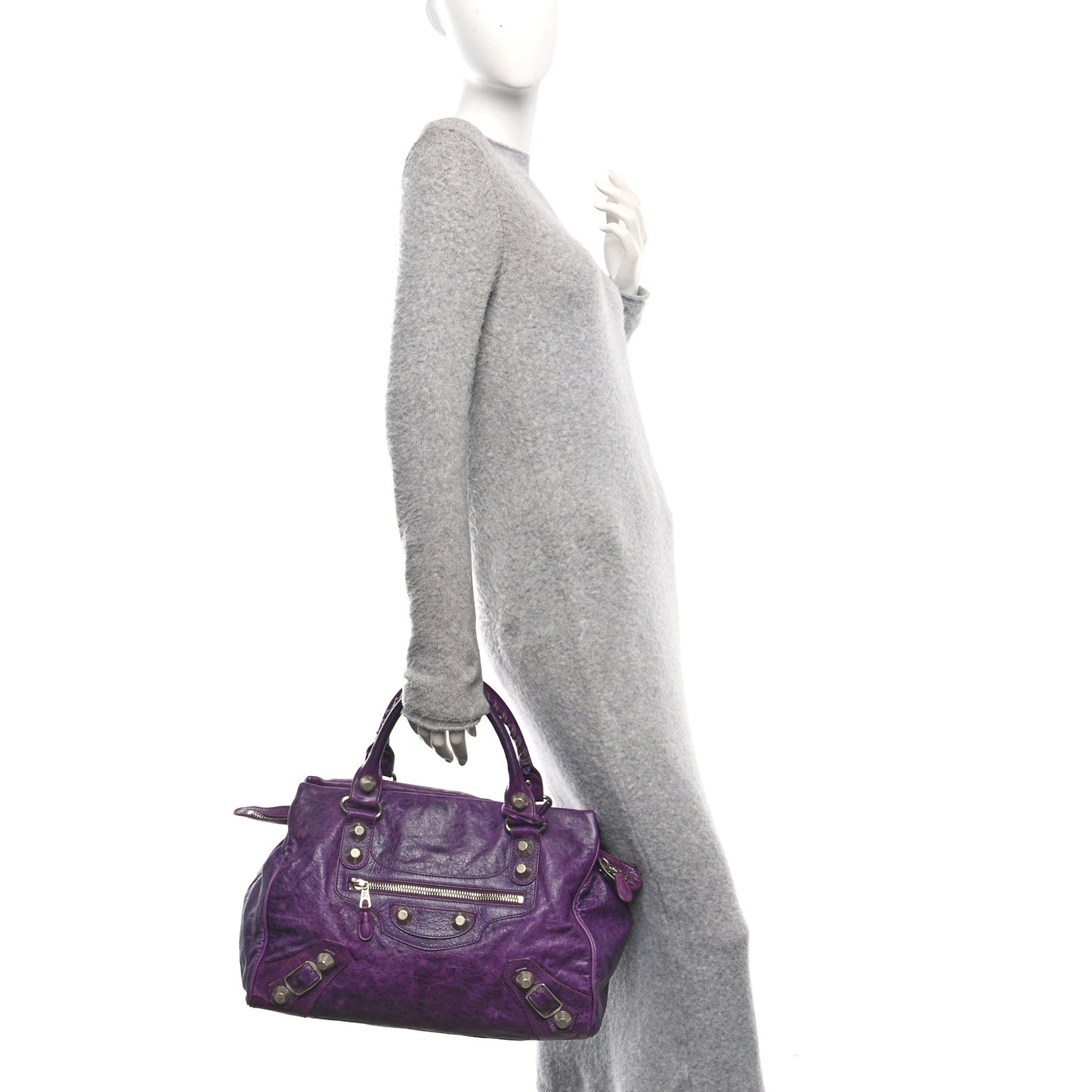 Agneau Giant 21 Silver Hardware Mid Day Raisin