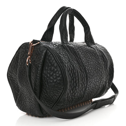 Alexander Wang Pebbled Lambskin Rocco Black Rose Gold Hardware 3 of 10