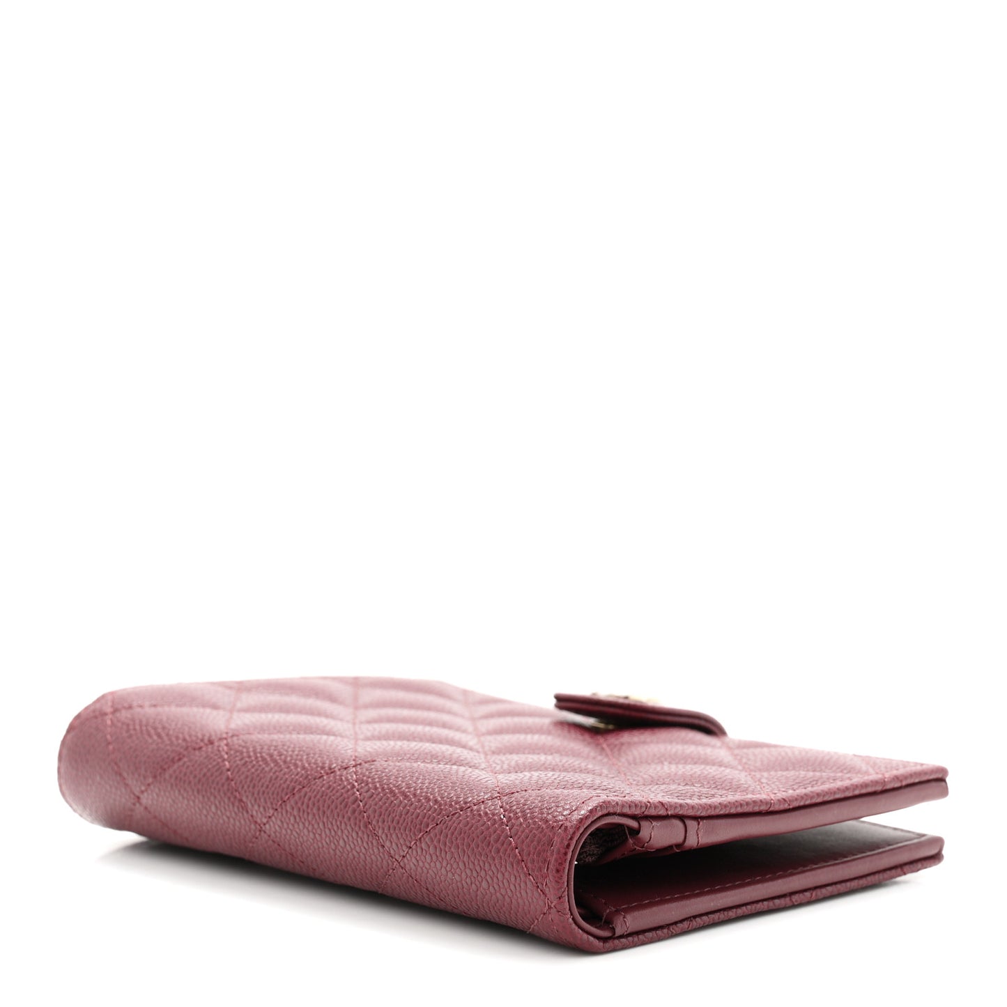 Caviar Quilted Passport Holder Dark Burgundy