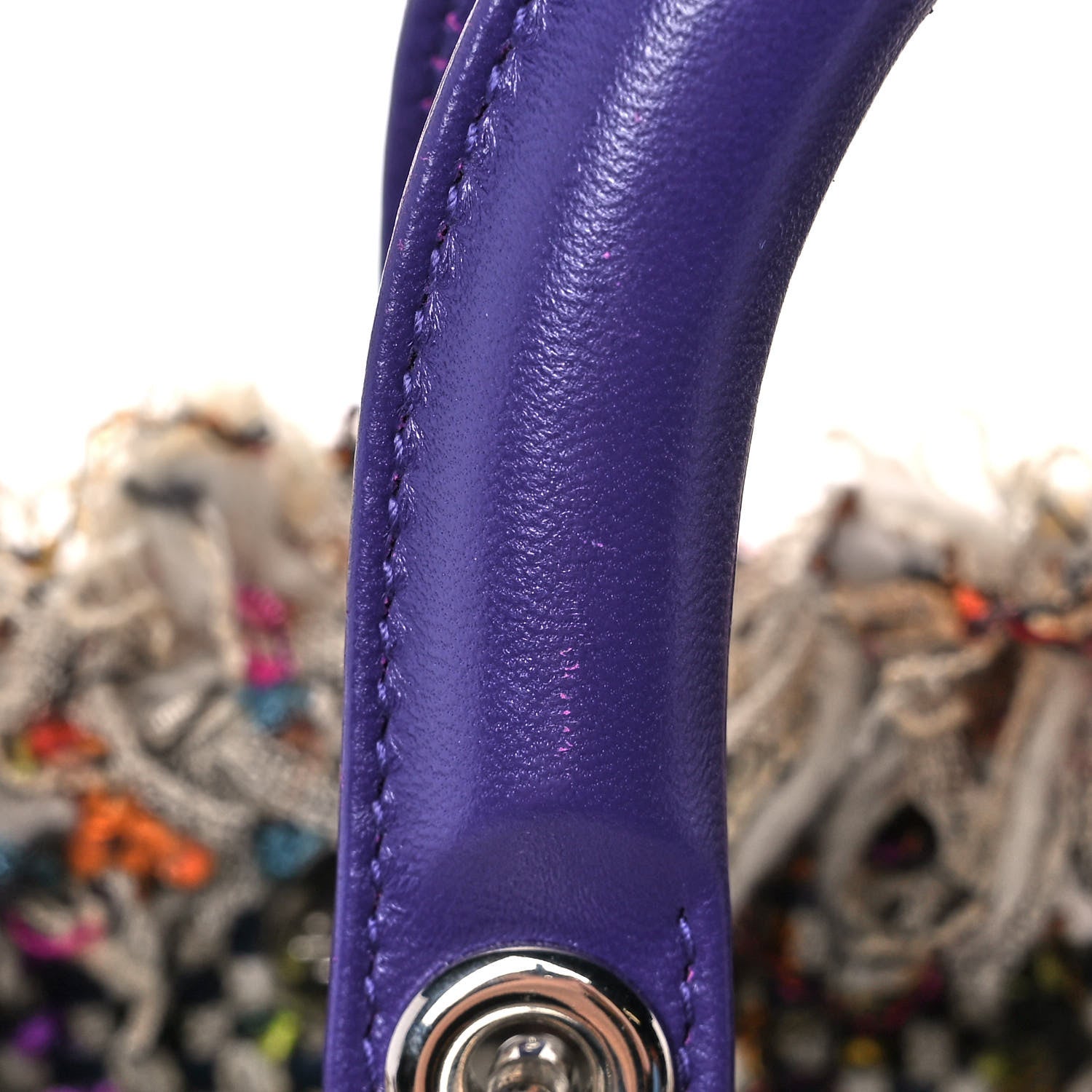 Christian Dior Tweed Fringe Medium Lady Dior Purple 13 of 15