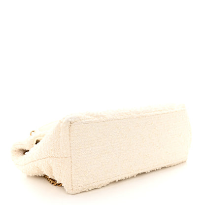 Saint Laurent Boucle Tweed Quilted Small Loulou Puffer Monogram Chain Satchel Crema Soft 4 of 9
