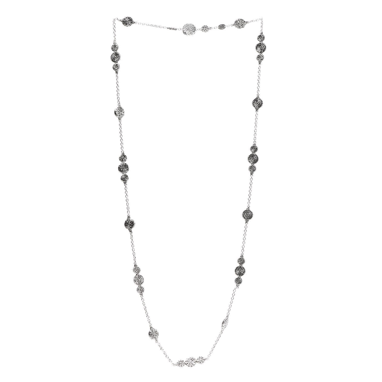 John Hardy Sterling Silver Classic Chain Carved Triple Circle Necklace 3 of 6