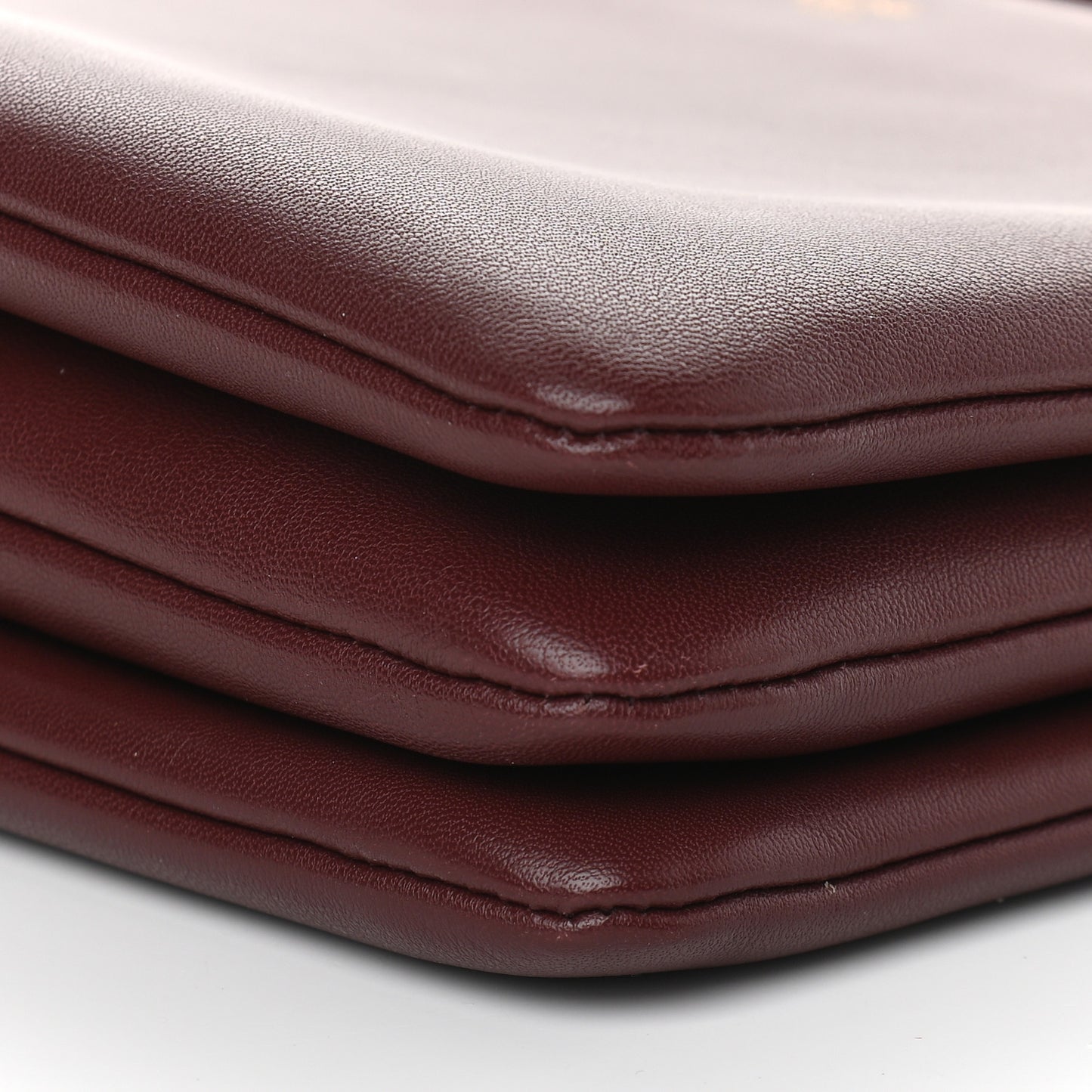 Lambskin Large Trio Crossbody Bag Burgundy
