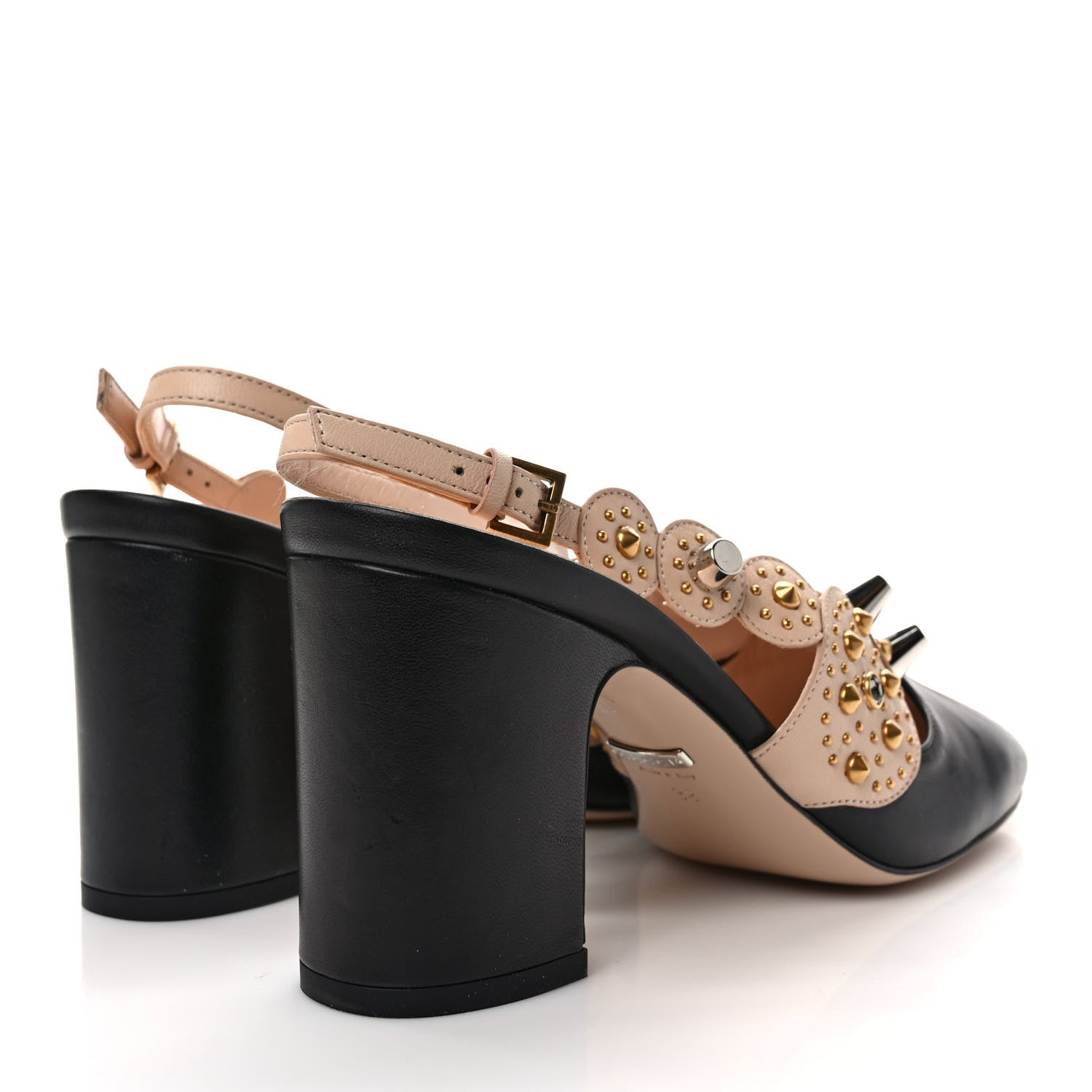 Gucci Malaga Kid Charlotte Pumps 38 Black Skin Rose 4 of 8