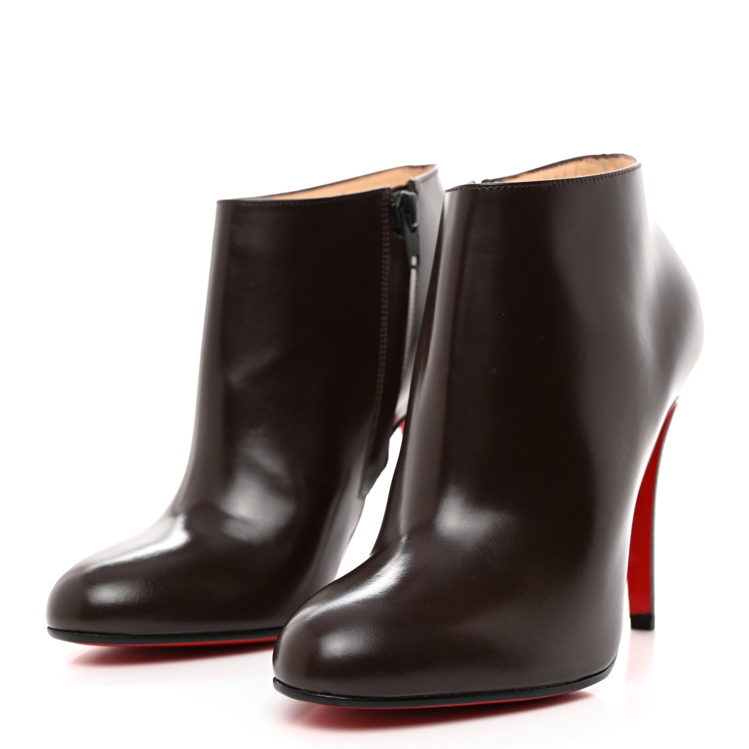 Christian Louboutin Calfskin Belle 100 Ankle Boots 37 Brown 3 of 8