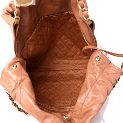 Chanel Shiny Calfskin Quilted Chanel 22 Camel 6 of 10