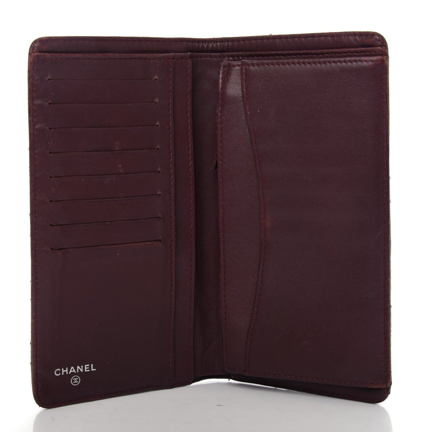 Lambskin Quilted Yen Wallet Black