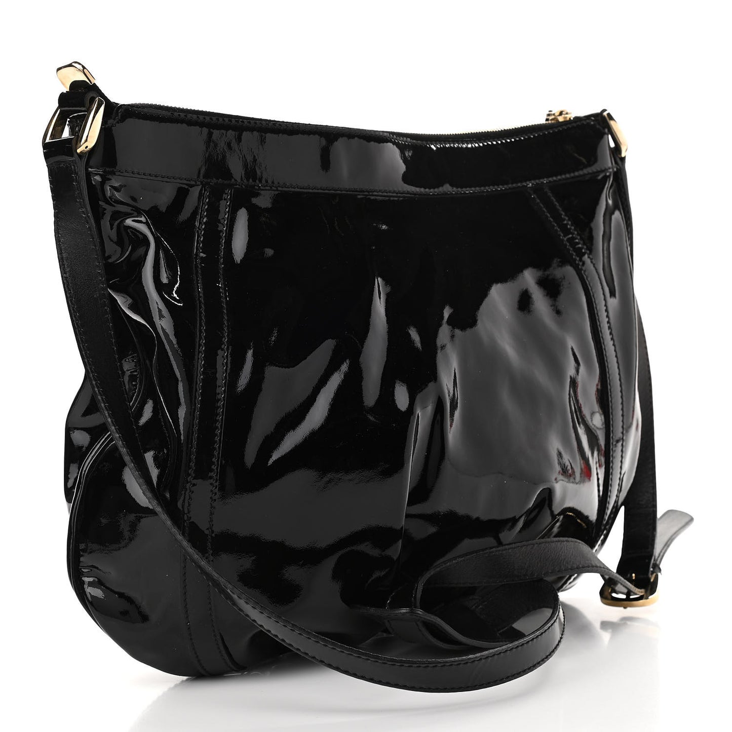 Patent Large D Gold Ring Messenger Black