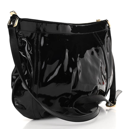 Gucci Patent Large D Gold Ring Messenger Black 3 of 10