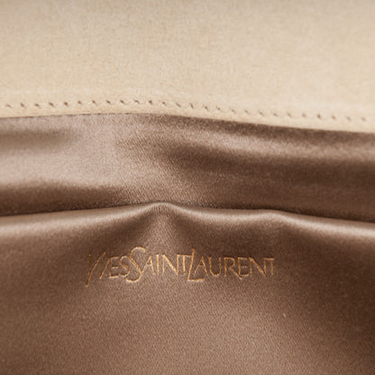 Saint Laurent Textured Patent Large Belle De Jour Clutch Champagne Gold 6 of 7