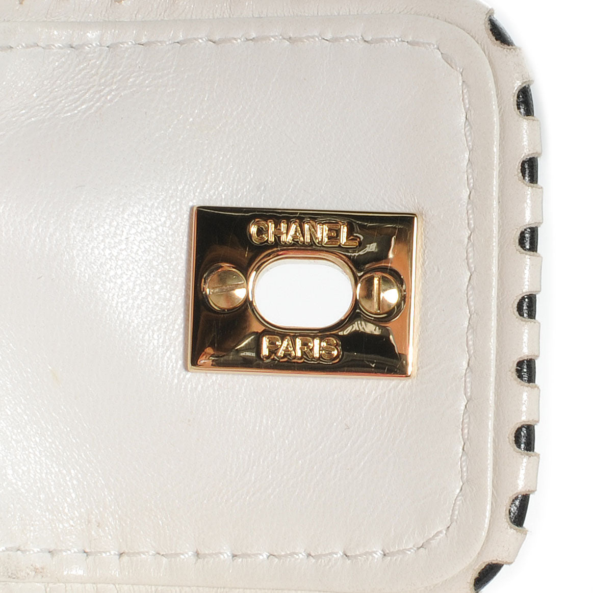 Leather CC Top Handle Bag White