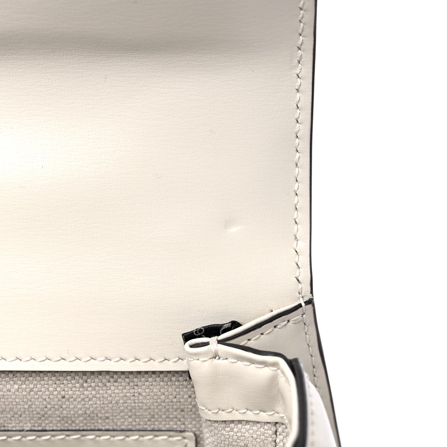 Boarded Dyana Lux Calfskin Web Mini Bamboo 1947 Top Handle Bag Mystic White