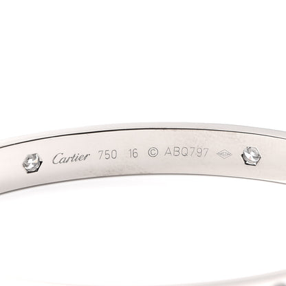 Cartier 18K White Gold 4 Diamond LOVE Bracelet 16 4 of 4