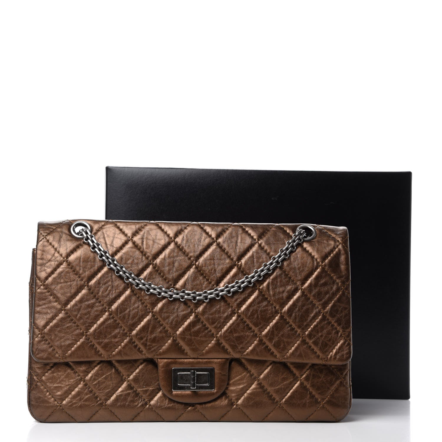 Chanel Metallic Aged Calfskin Quilted 2.55 Reissue 227 Flap Bronze 11 of 11