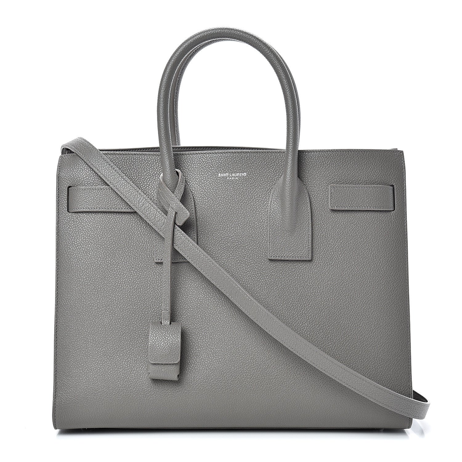 Saint Laurent Grained Calfskin Small Sac De Jour Fog 1 of 10