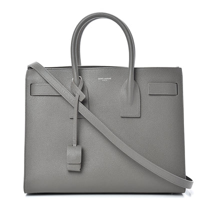Saint Laurent Grained Calfskin Small Sac De Jour Fog 1 of 10