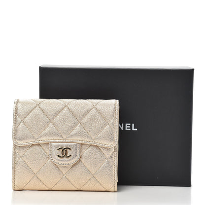 Chanel Metallic Lambskin Quilted Compact Flap Wallet Gold 9 of 9