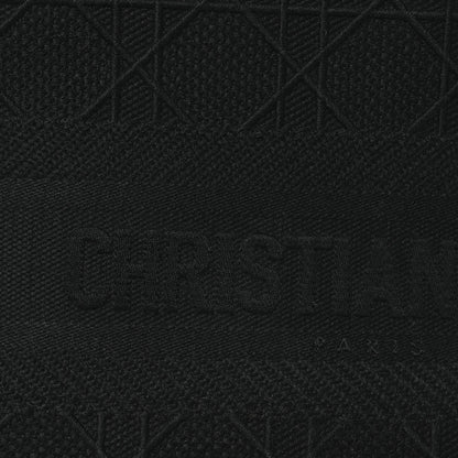 Christian Dior Canvas Embroidered Cannage Medium Lady D-Lite Black 8 of 12
