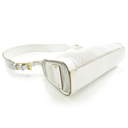 Gucci Perforated Leather Shoulder Bag White 5 of 9