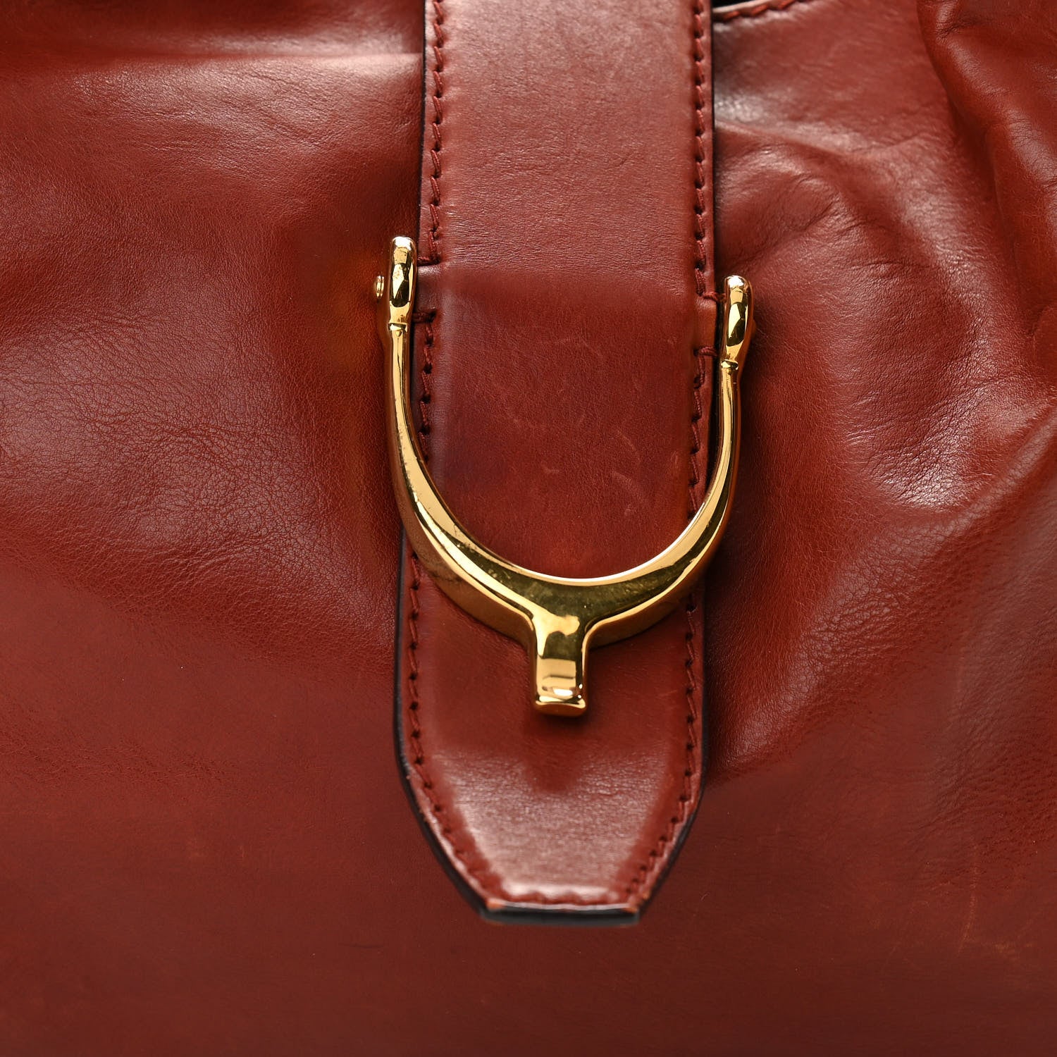 Gucci Washed Calfskin Medium Soft Stirrup Shoulder Bag Brown 8 of 11