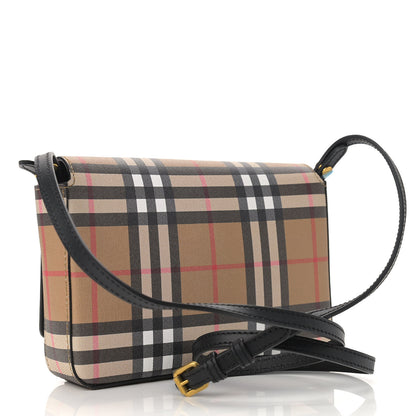 Burberry House Check Tartan Mix Hampshire Crossbody Antique Yellow Black 3 of 12