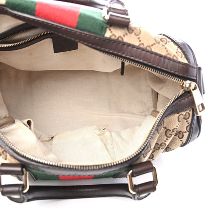 Gucci Monogram Vintage Web Medium Boston Dark Brown 5 of 11