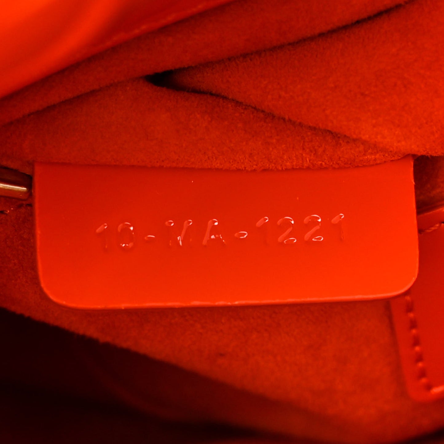 Patent Cannage Mini Lady Dior Orange