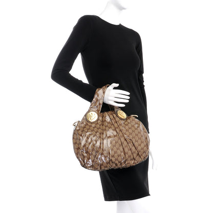 Gucci Crystal Monogram Small Hysteria Tote Dark Brown 2 of 12