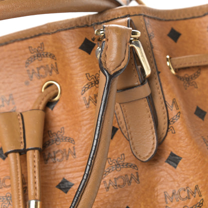 MCM Visetos Medium Drawstring Shopper Cognac 15 of 19