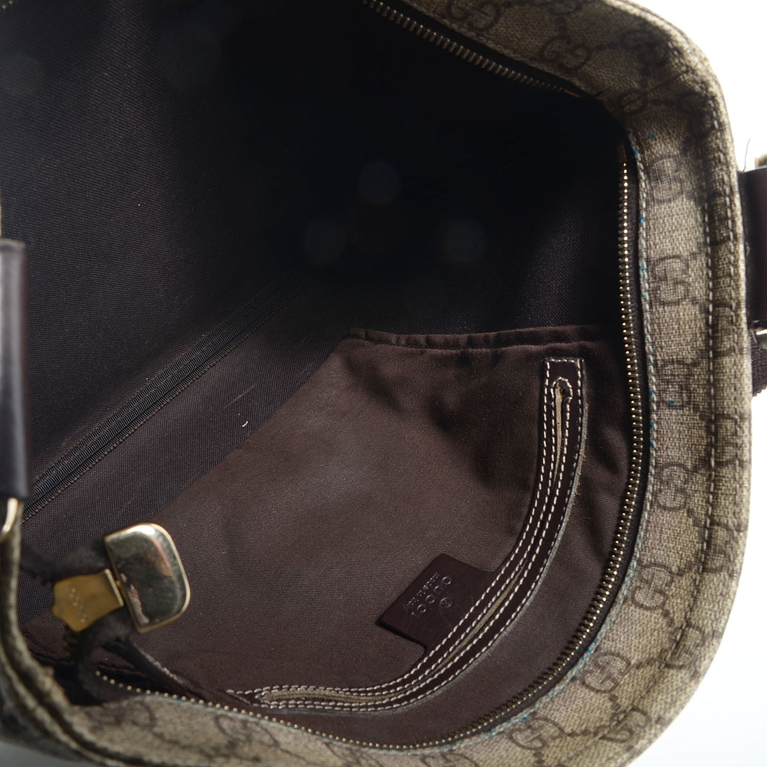 Gucci GG Plus Monogram Large Flat Messenger Bag Beige Brown 5 of 7