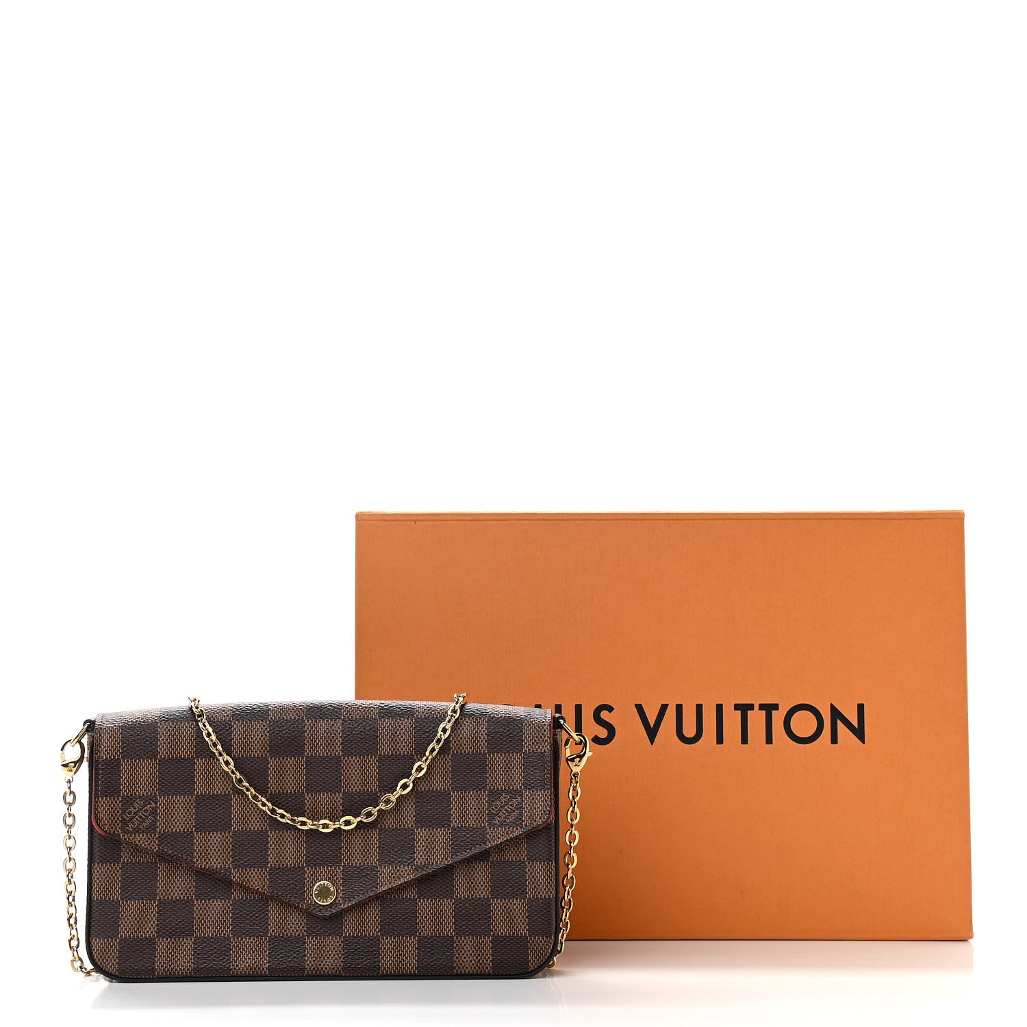 Louis Vuitton Damier Ebene Pochette Felicie Chain Wallet 11 of 11