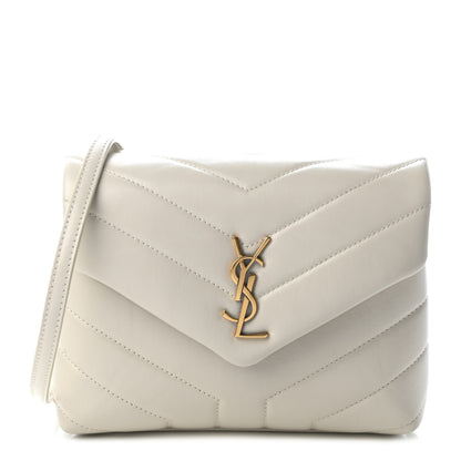 Saint Laurent Calfskin Y Quilted Monogram Toy Loulou Crossbody Bag Ivory 1 of 8