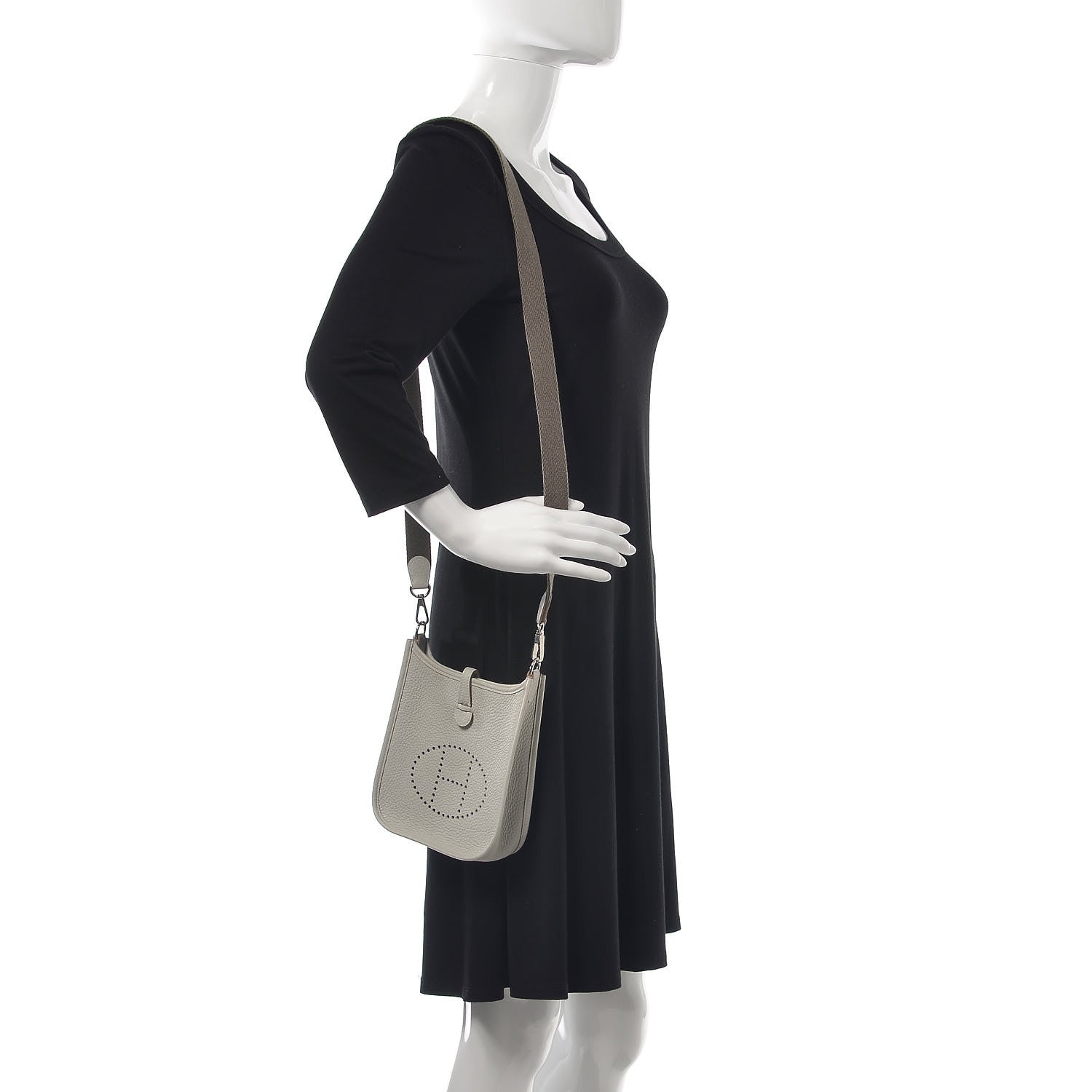 Hermes Taurillon Clemence Amazone Evelyne TPM Gris Perle Etain 2 of 8