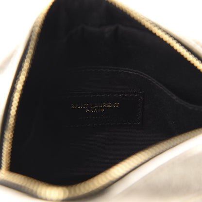 Saint Laurent Metallic Calfskin Matelasse Monogram Lou Belt Bag Platino 8 of 10