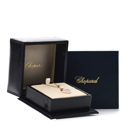 Chopard 18K Rose Gold Diamond Onyx Happy Hearts Necklace 6 of 6