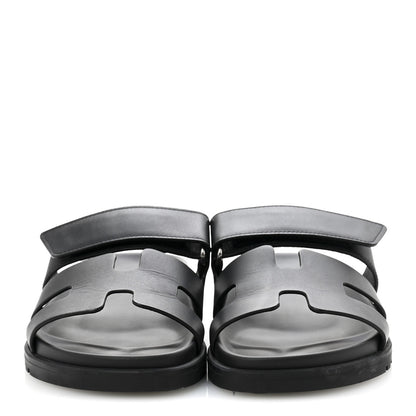 Hermes Calfskin Womens Chypre Sandals 35.5 Black 3 of 10