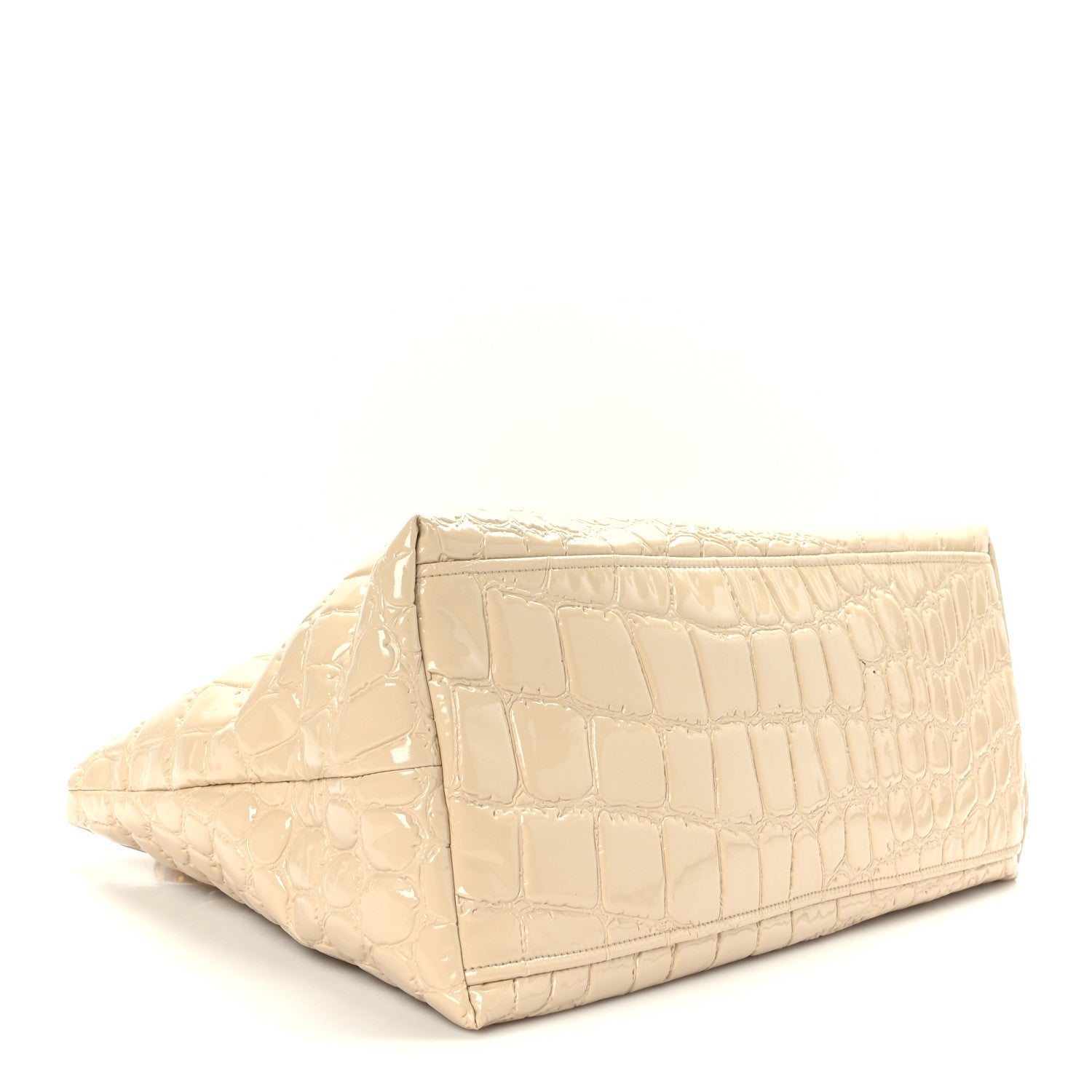 Miu Miu Vernice Alligator Embossed Shoulder Bag Sabbia 4 of 11