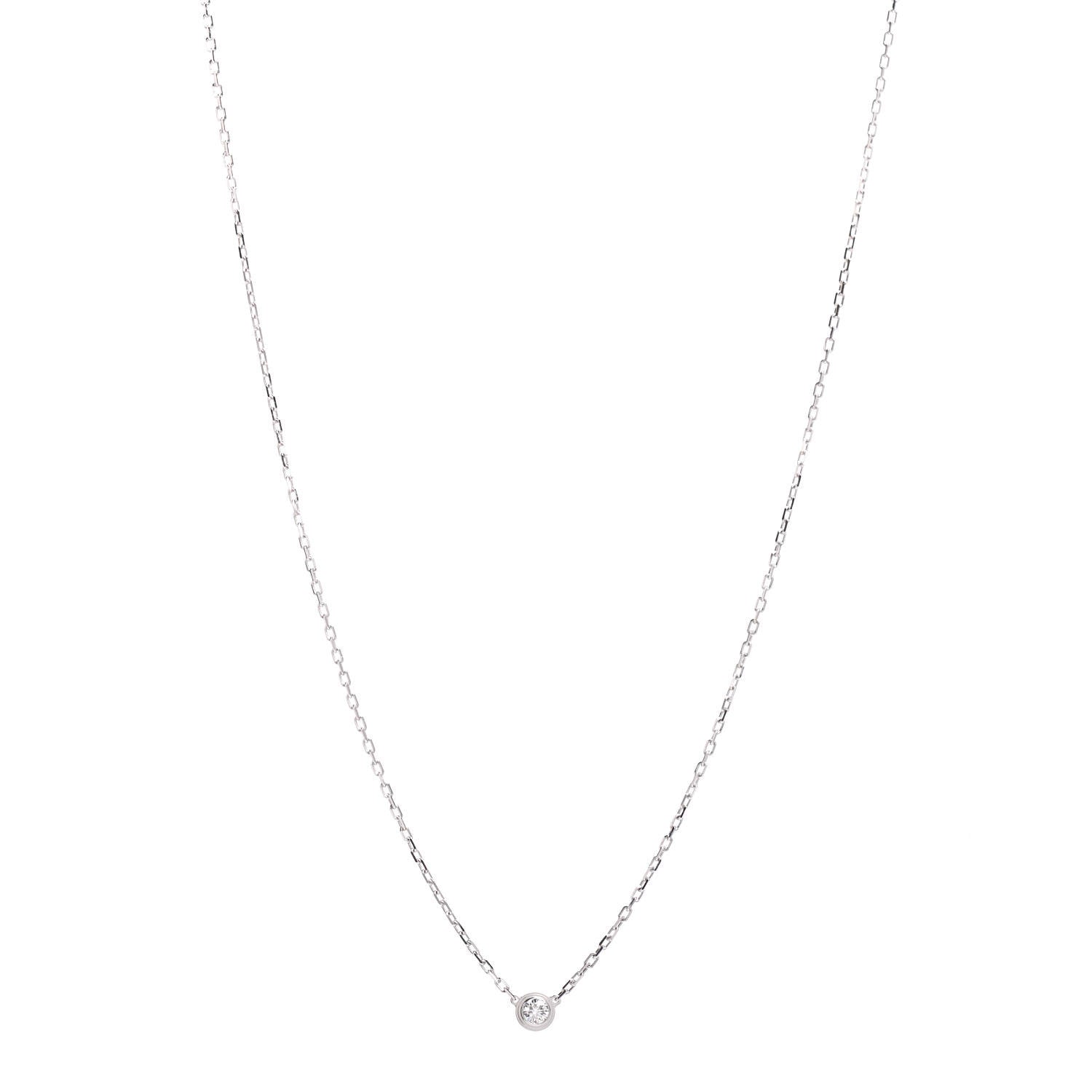 Cartier 18K White Gold Diamond SM D'Amour Pendant Necklace 1 of 5