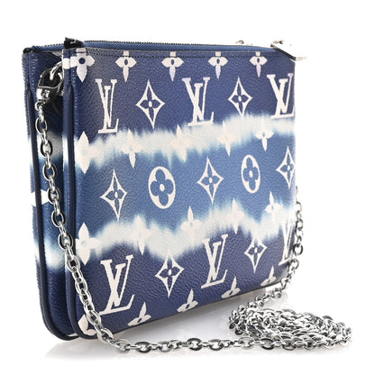 Louis Vuitton Monogram Giant Escale Double Zip Pochette Blue 2 of 9