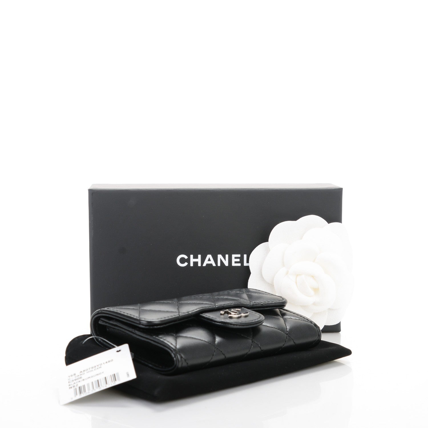 Chanel Lambskin Quilted Flap Card Holder Black 4 of 8
