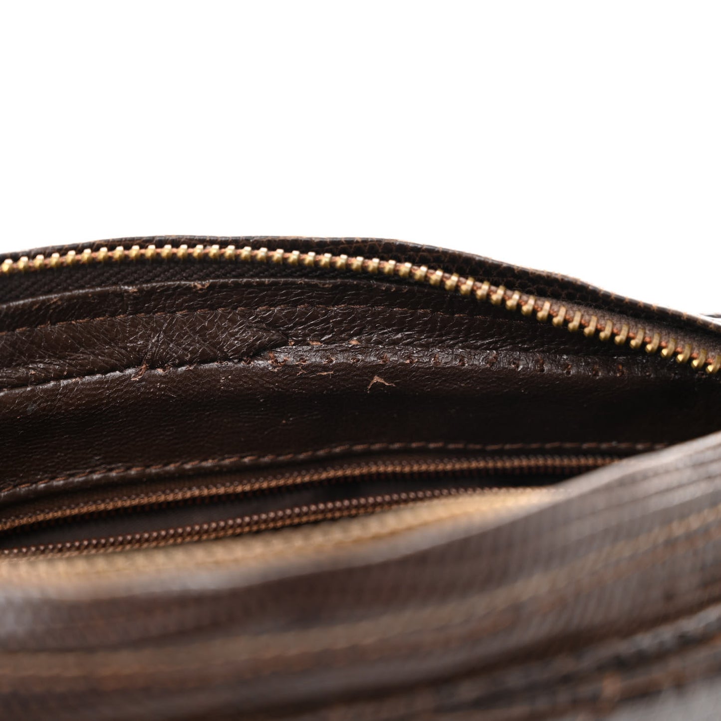 Lizard Quilted Tassel Camera Case Brown