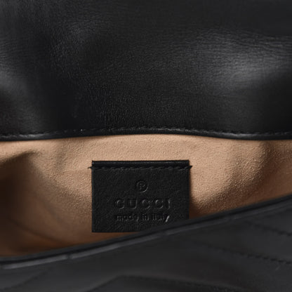 Gucci Calfskin Matelasse Super Mini GG Marmont Shoulder Bag Black 8 of 10