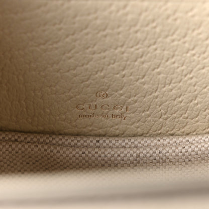 Gucci Monogram Jumbo GG Textured Dollar Calfskin Web Mini Bamboo 1947 Top Handle Bag Off White 10 of 17