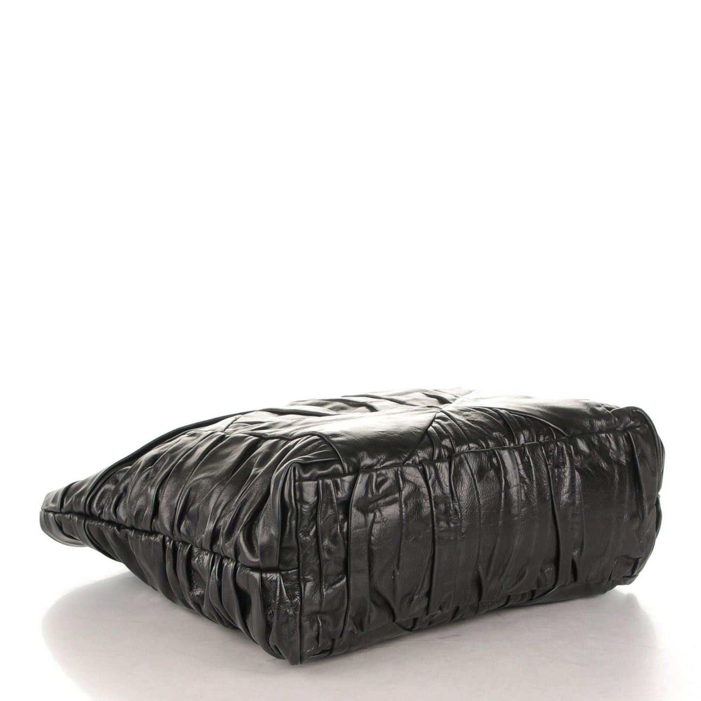 Royal Calf Pleated Tote Black